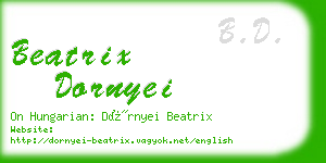 beatrix dornyei business card